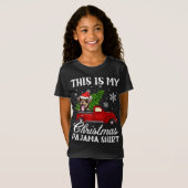 Australische herder hond rijden rode vrachtwagen m t-shirt (Voorkant volledig)