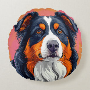 🐶 Australische Herder Hond Ronde Decoratie 🏡 Rond Kussen