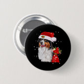 Australische Herder Hond Santa Hoed Kerstmis Ronde Button 5,7 Cm (Voorkant /achterkant)