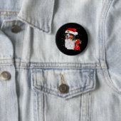 Australische Herder Hond Santa Hoed Kerstmis Ronde Button 5,7 Cm (In situ)