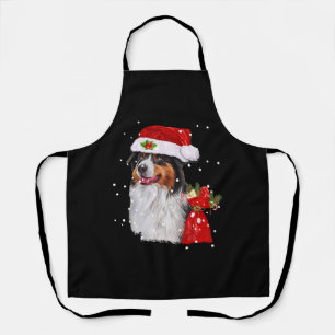 Australische Herder Hond Santa Hoed Kerstmis Schort