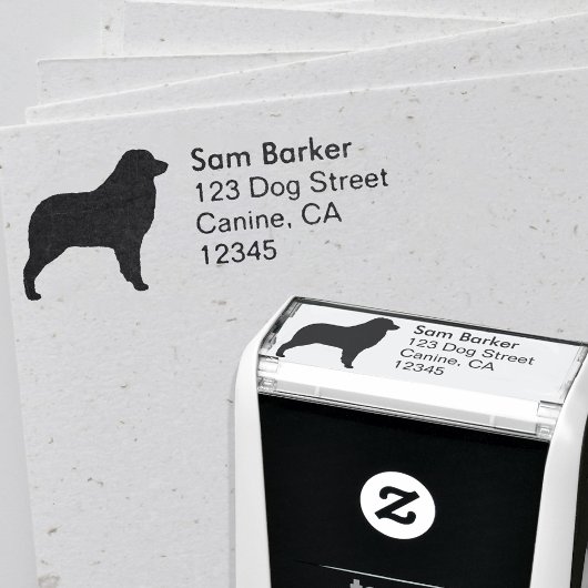 Australische Herder Hond Silhouet Retouradres Zelfinktende Stempel
