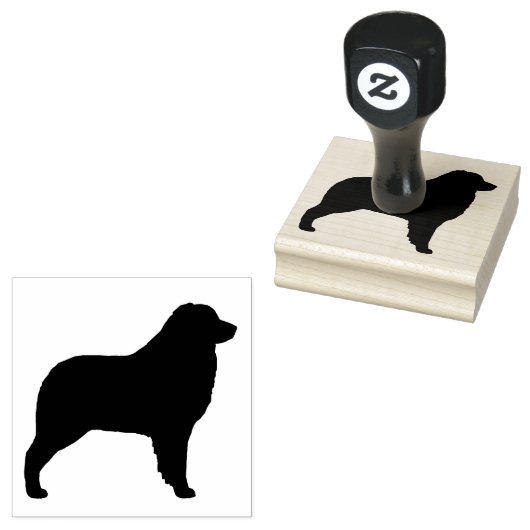 Australische Herder Hond Silhouet Rubber Stamp Rubberstempel (Gestempeld)
