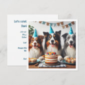 Australische herder, hond verjaardagskaart, hond kaart (Voorkant / Achterkant)