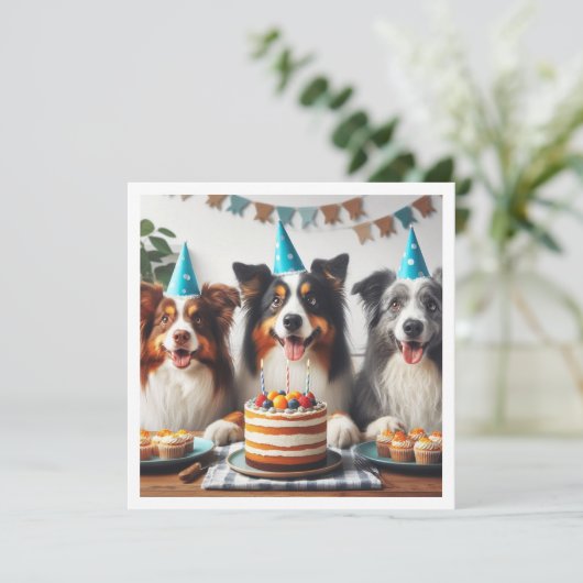 Australische herder, hond verjaardagskaart, hond kaart (Staand voorkant)