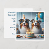 Australische herder, hond verjaardagskaart, hond kaart (Voorkant / Achterkant)