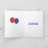 Australische herder honden en ballonnen verjaardag kaart (Binnen)