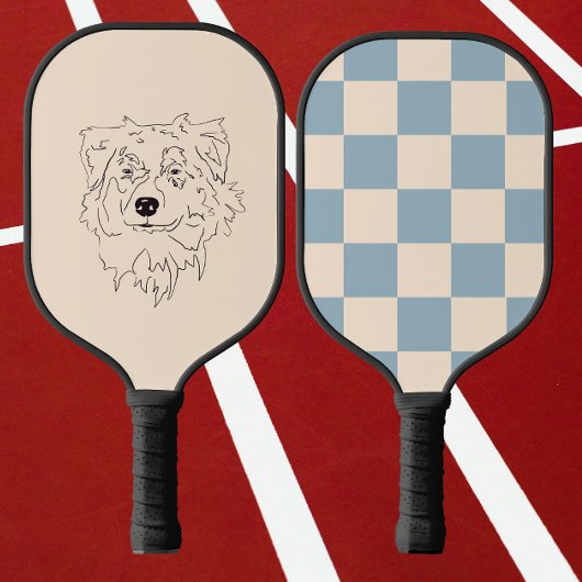 australische herder, hondentekening pickleball paddle