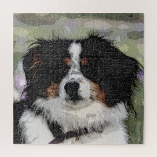 Australische herder, huisdier, hond legpuzzel (Verticaal)