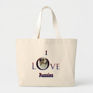 Australische Herder Ik Liefde Grote Tote Bag