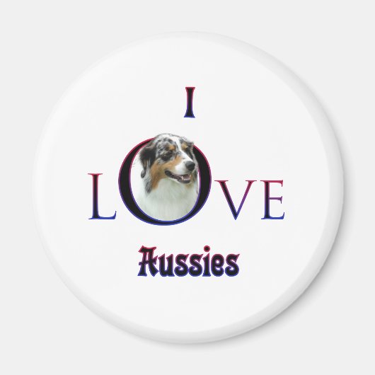 Australische Herder Ik Liefde Magneet (Voorkant)