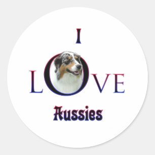 Australische Herder Ik Liefde Ronde Sticker