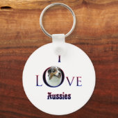 Australische Herder Ik Liefde Sleutelhanger (Voorkant)