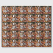 Australische herder in herfst laat Herfst inspirer Cadeaupapier (Vlak)