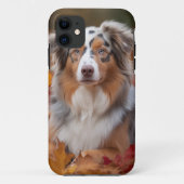 Australische herder in herfst laat Herfst inspirer Case-Mate iPhone Case (Achterkant)