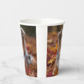 Australische herder in herfst laat Herfst inspirer Papieren Bekers (Links)