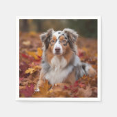 Australische herder in herfst laat Herfst inspirer Servet (Voorkant)