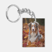 Australische herder in herfst laat Herfst inspirer Sleutelhanger (Voorkant Links)