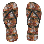 Australische herder in herfst laat Herfst inspirer Teenslippers (Voetbed)
