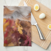 Australische herder in herfst laat Herfst inspirer Theedoek (Quarter Fold)