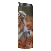 Australische herder in herfst laat Herfst inspirer Thermosbeker (Geroteerd rechts)