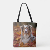 Australische herder in herfst laat Herfst inspirer Tote Bag (Achterkant)