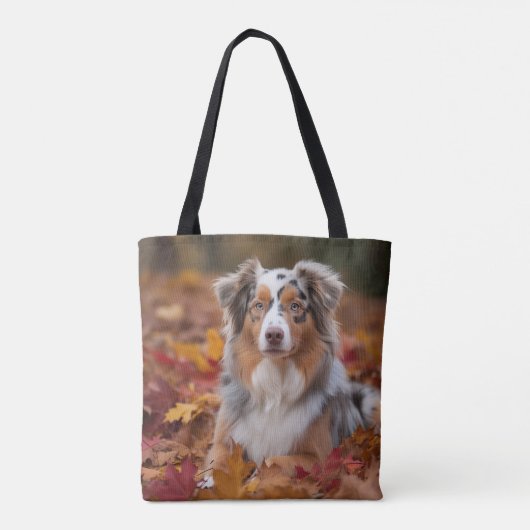 Australische herder in herfst laat Herfst inspirer Tote Bag (Achterkant)