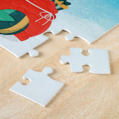 Australische herder in sneeuw met kerstcadeaus legpuzzel (Zijkant)