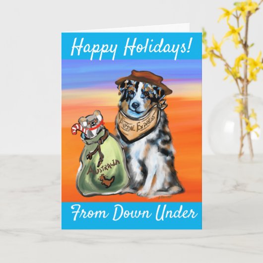 Australische Herder Kaart (Gele Bloem)