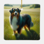 Australische Herder Keramisch Ornament (Achterkant)