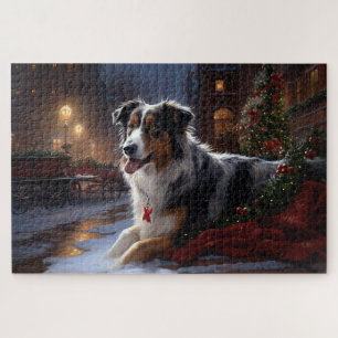 Australische Herder Kerst Feestelijke Periode Legpuzzel