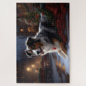 Australische Herder Kerst Feestelijke Periode Legpuzzel (Verticaal)