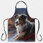 Australische Herder Kerst Feestelijke Periode Schort (Voorkant)