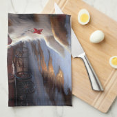 Australische Herder Kerst Feestelijke Periode Theedoek (Quarter Fold)