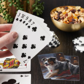 Australische Herder Kerst Feestelijke Tijd Pokerkaarten (Insitu)