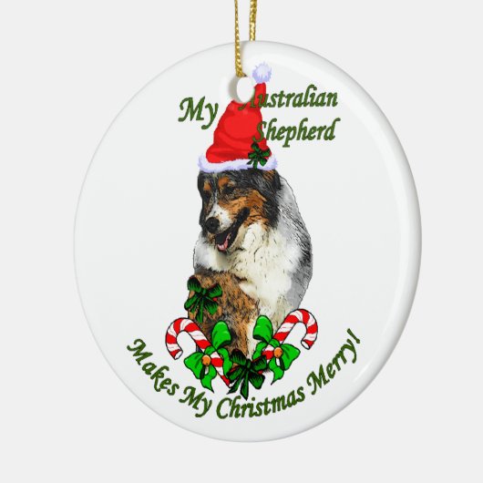 Australische Herder Kerst Keramisch Ornament (Links)