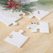 Australische Herder Kerst Krans Festieve Pup Legpuzzel (Zijkant)