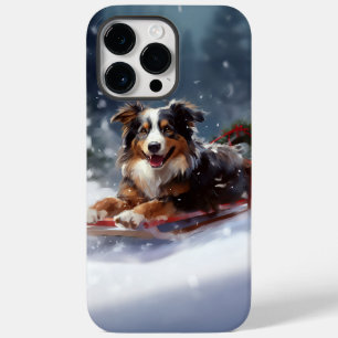 Australische Herder Kerst sneeuw winter Case-Mate iPhone 14 Pro Max Hoesje