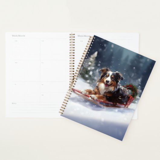 Australische Herder Kerst sneeuw winter Planner (Display)