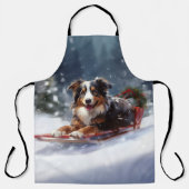 Australische Herder Kerst sneeuw winter Schort (Voorkant)