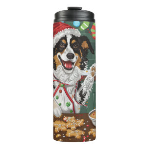 Australische Herder Kerstbakfeest Kerstmis Thermosbeker