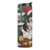 Australische Herder Kerstbakfeest Kerstmis Thermosbeker (Gedraaid links)