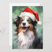 Australische Herder Kerstborstel schilderen Feestdagenkaart (Voorkant / Achterkant)