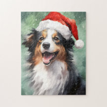 Australische Herder Kerstborstel schilderen