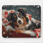 Australische Herder Kerstfeest Muismat (Voorkant)