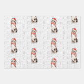 Australische herder Kersthond en Plaid Inpakpapier Vel (Voorkant 2)