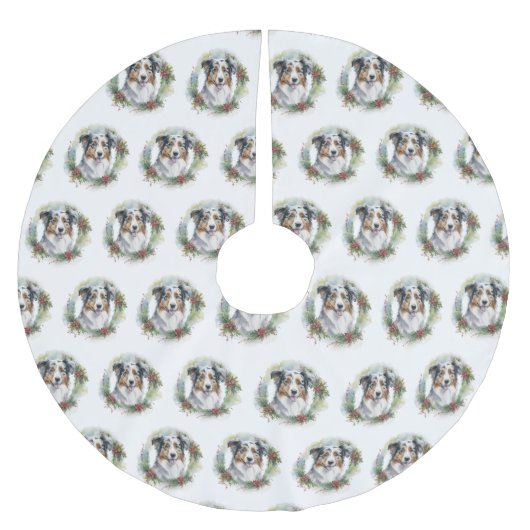 Australische Herder Kerstkrans Feestelijke Pup Kerstboom Rok (Voorkant)