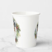 Australische Herder Kerstkrans Feestelijke Pup Papieren Bekers (Links)