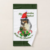 Australische Herder Kerstmis Bad Handdoek (Handdoek)
