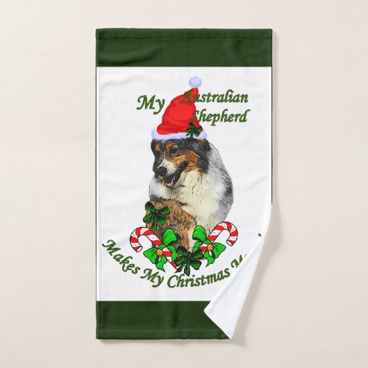 Australische Herder Kerstmis Bad Handdoek (Handdoek)